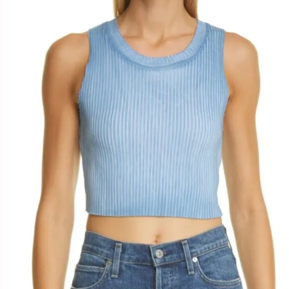 COTTON CITIZEN The Ibiza Ribbed Cotton Blend Crop Top Size Medium
